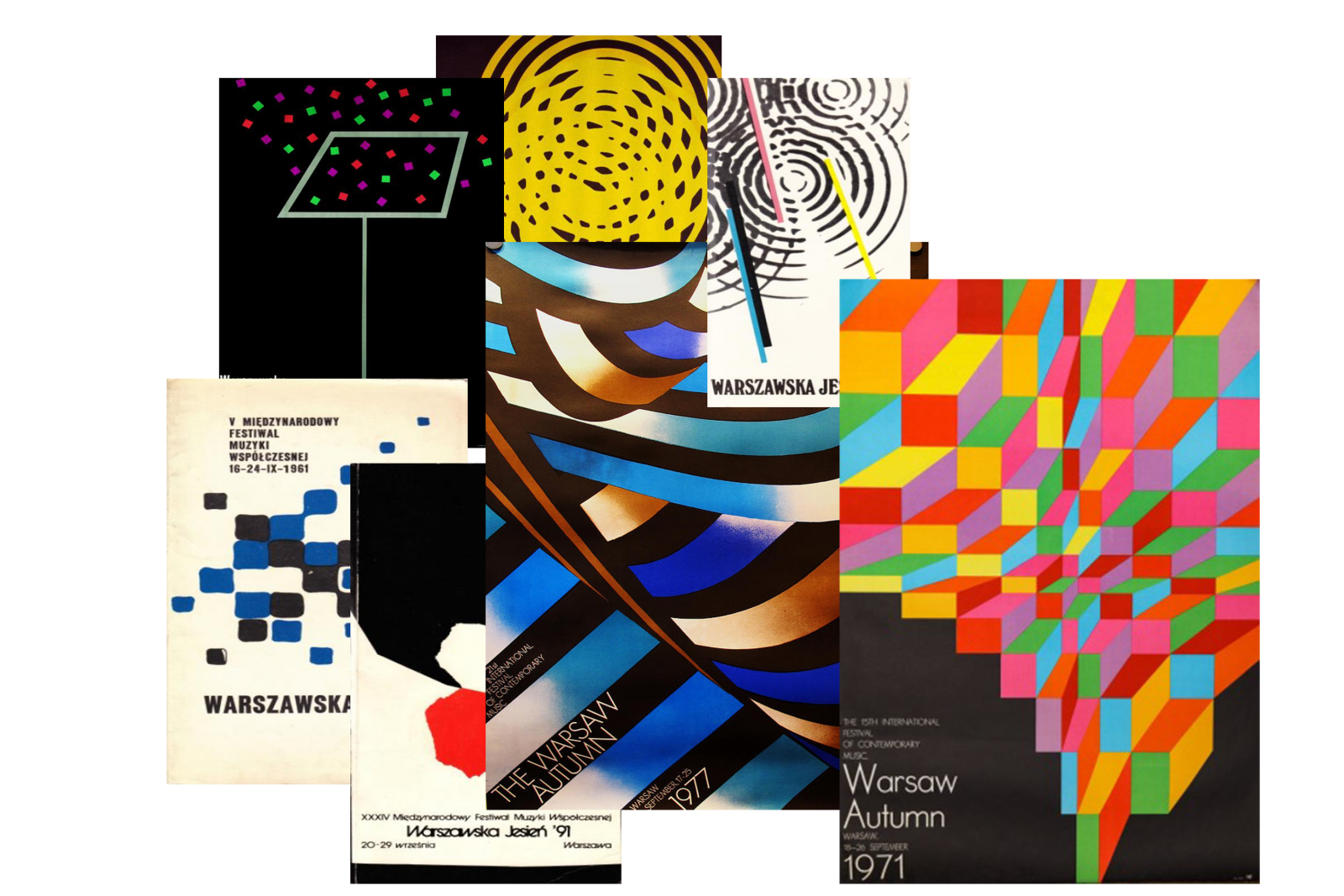 1961 design Waldemar Swierczy, 1965 design Wojciech Zanecznik, 1971 design Hubert Hilscher, 1977 design Tadeusz Jodłowski, 1979 design Hubert Hilscher, 1986 design Marian Jankowsk,i 1991 design Marian Jankowski